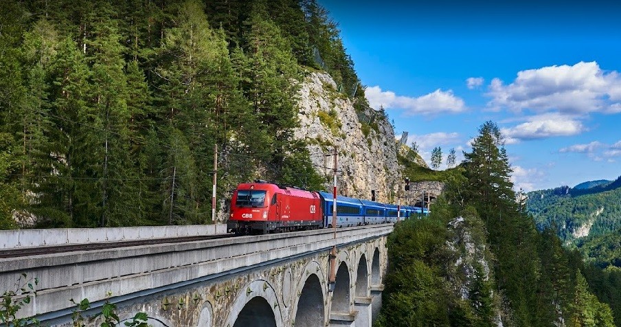 Patrimônio Mundial da UNESCO. Ferrovia de Semmering, na Áustria.